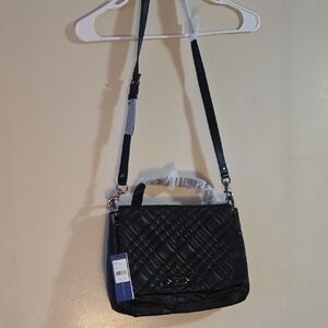 NWT Rebecca Minkoff Black Leather Quilted Crossbody Satchel Bag